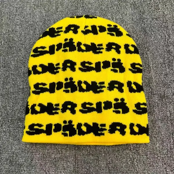 SP5DER All-Over Print Yellow Beanie - 1