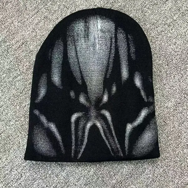 Design Abstract Skull Beanie Black - 1