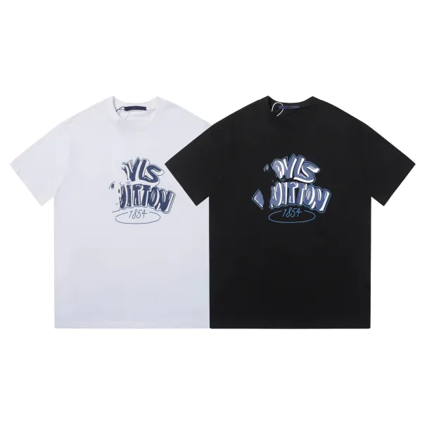Louis Vuitton Graffiti Logo T-Shirt White and Black - 1