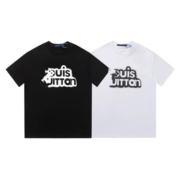 Louis Vuitton Graphic Print T-Shirt Black and White - 1