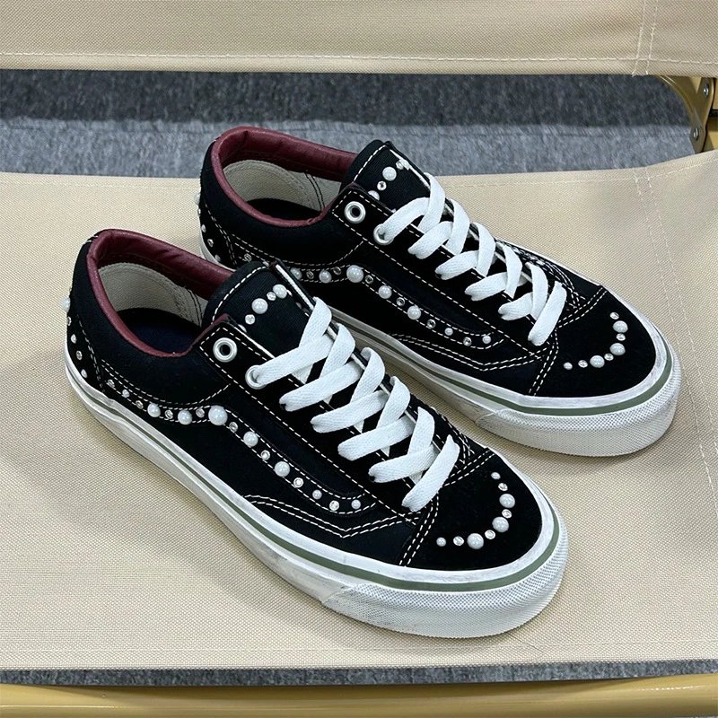 VS Pearl Dirty Shoes Navy Suede Vintage Skate photo 2