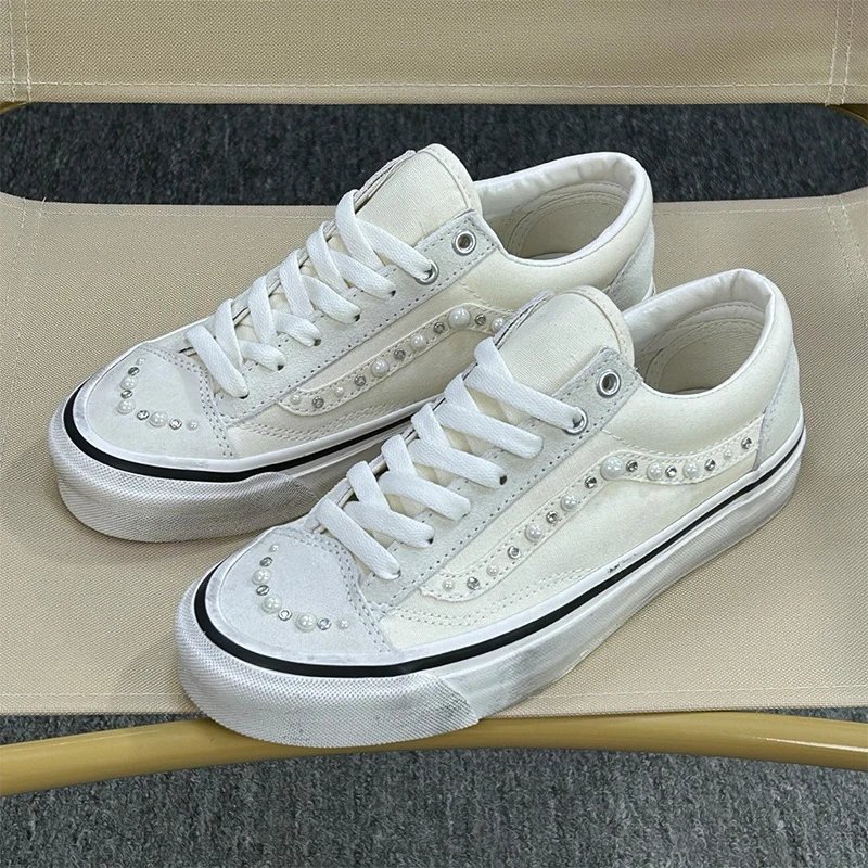 VS Pearl Dirty Shoes Navy Suede Vintage Skate photo 4