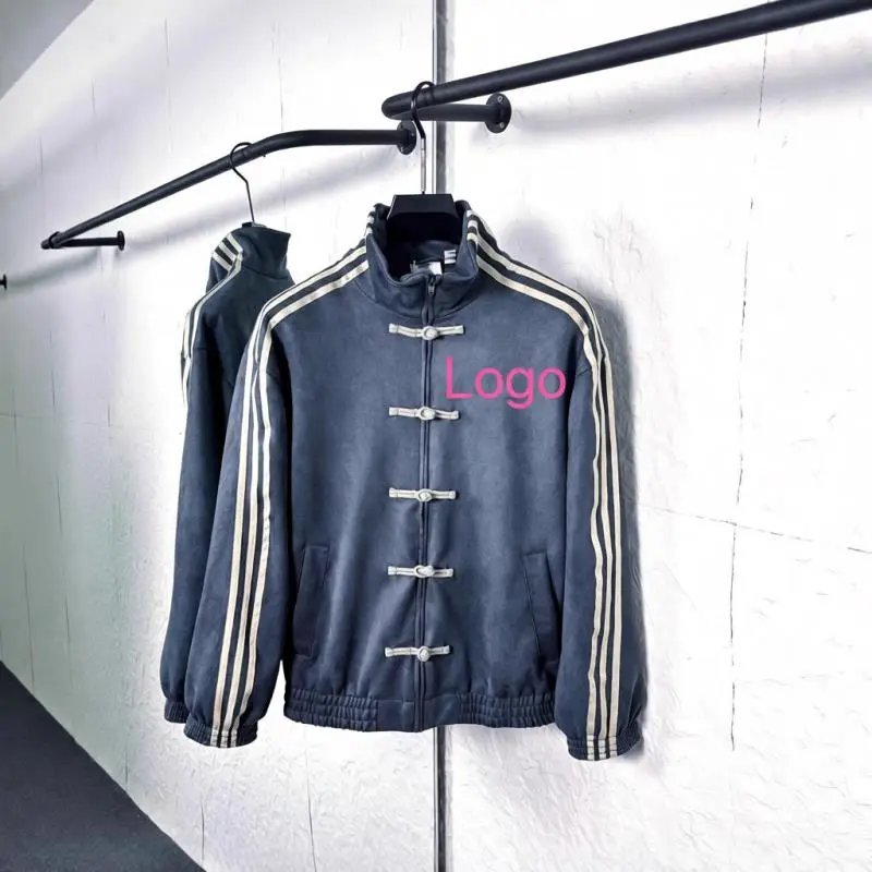Three Stripe Retro Sport Frog Button Jacket photo 6