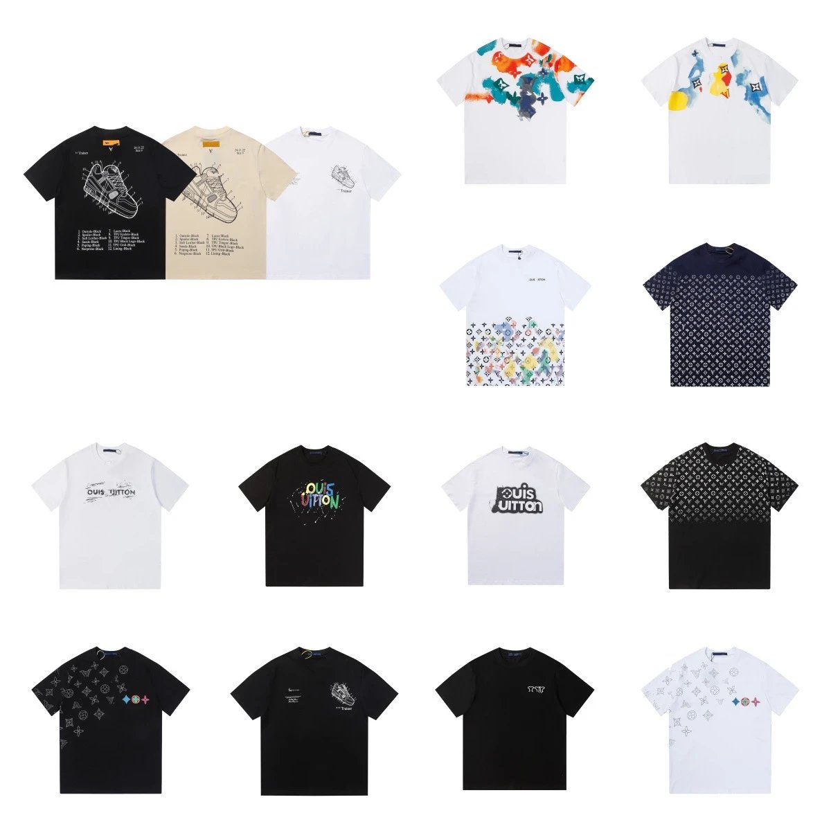 跨境新款男女同款休闲个性宽松印花男女情侣装ins短袖T恤