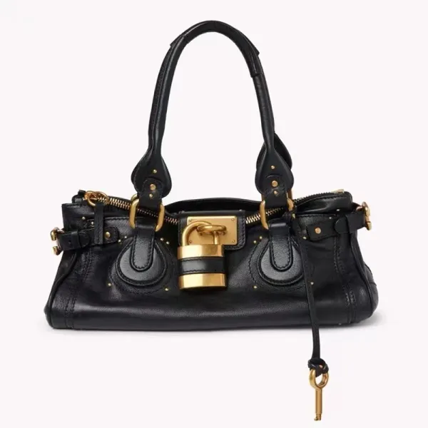 Chloé Paddington Black Leather Handbag with Gold Hardware - 13