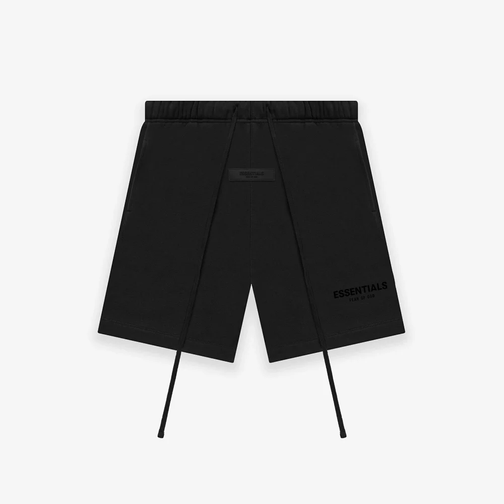 Essentials (Fear of God) Black High-Street Knit Mid-Length Sweatshorts