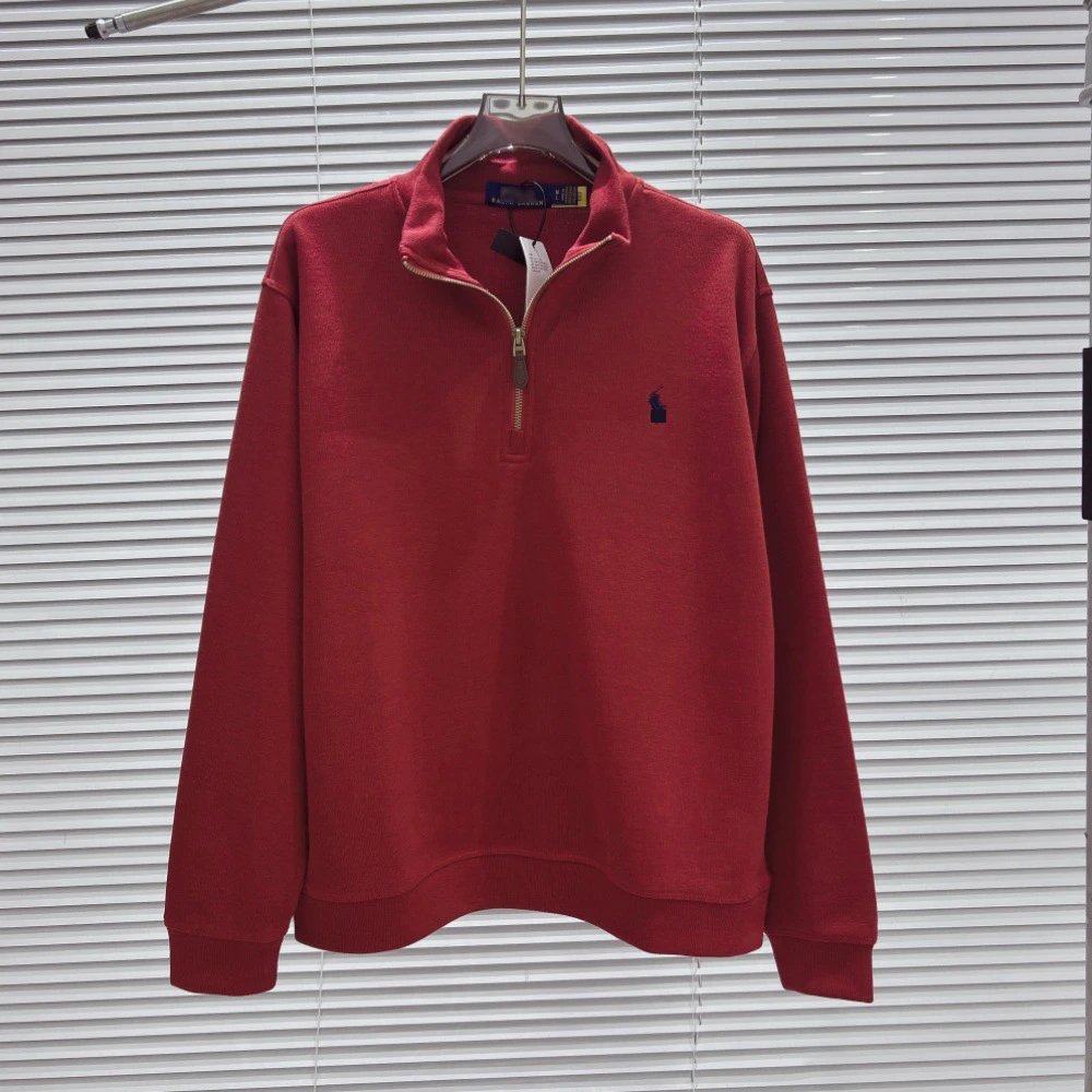 Polo Ralph Lauren Sweatshirt Half-Zip Pony Logo Red