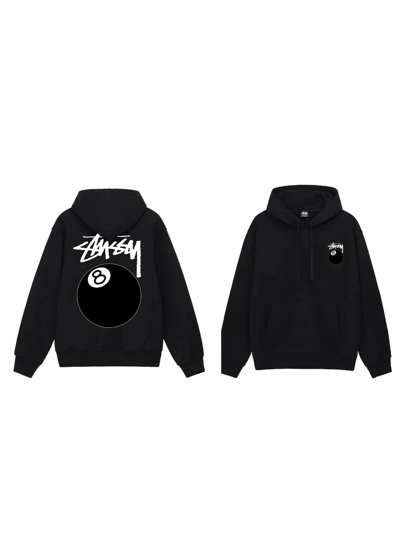 Black Stussy Pool Ball Hoodie