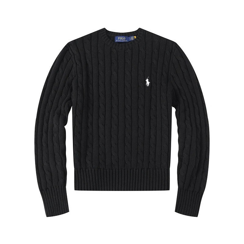 Polo Ralph Lauren Cable Knit Crewneck Sweater Black