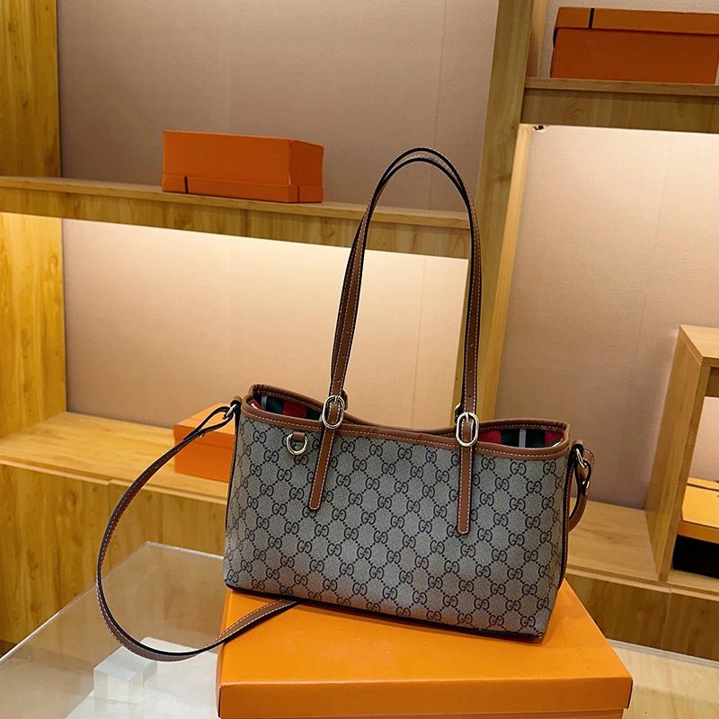 Patterned Tote Bag with Detachable Strap