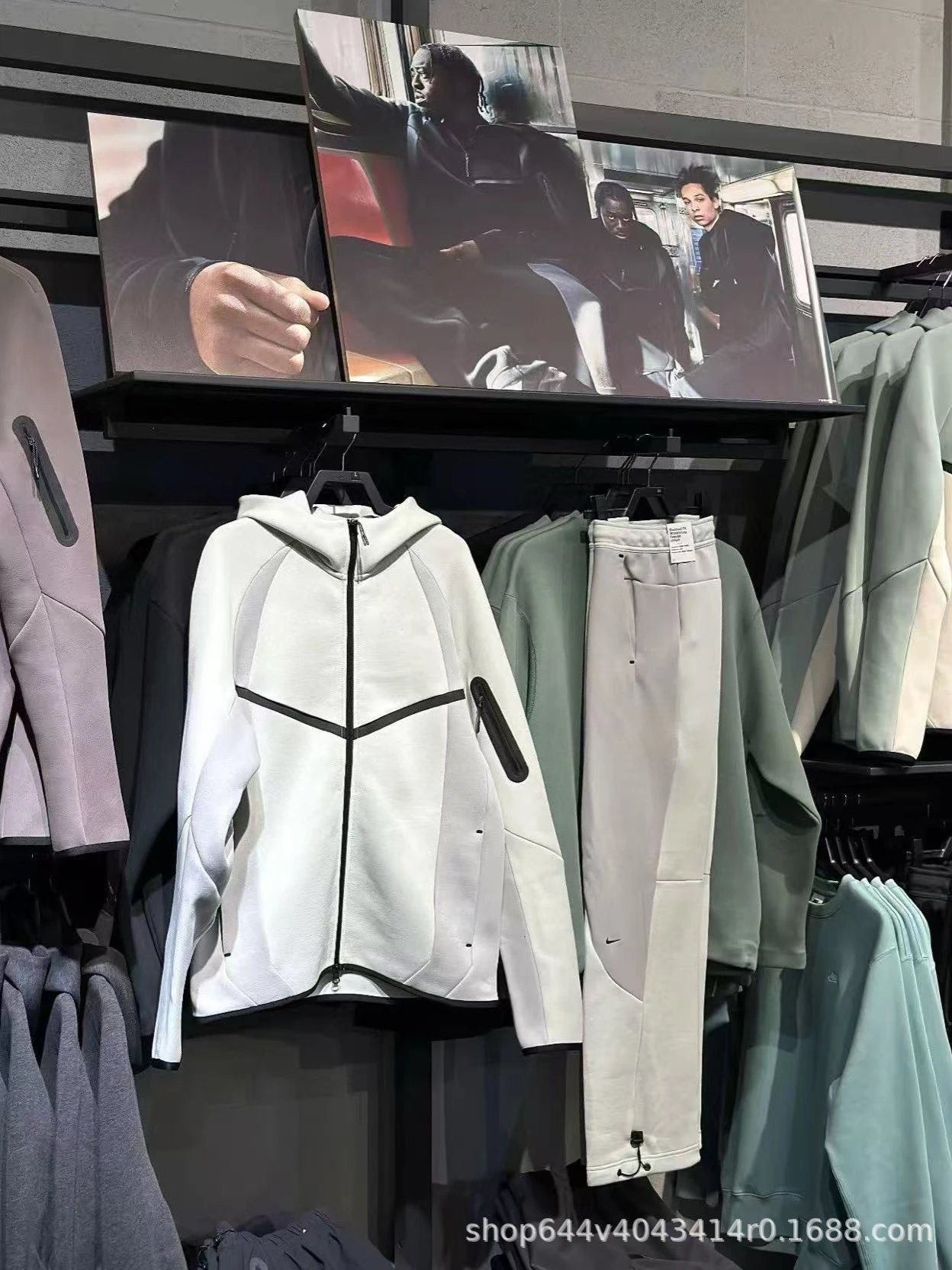 White Tech Fleece Hoodie and Pants Set