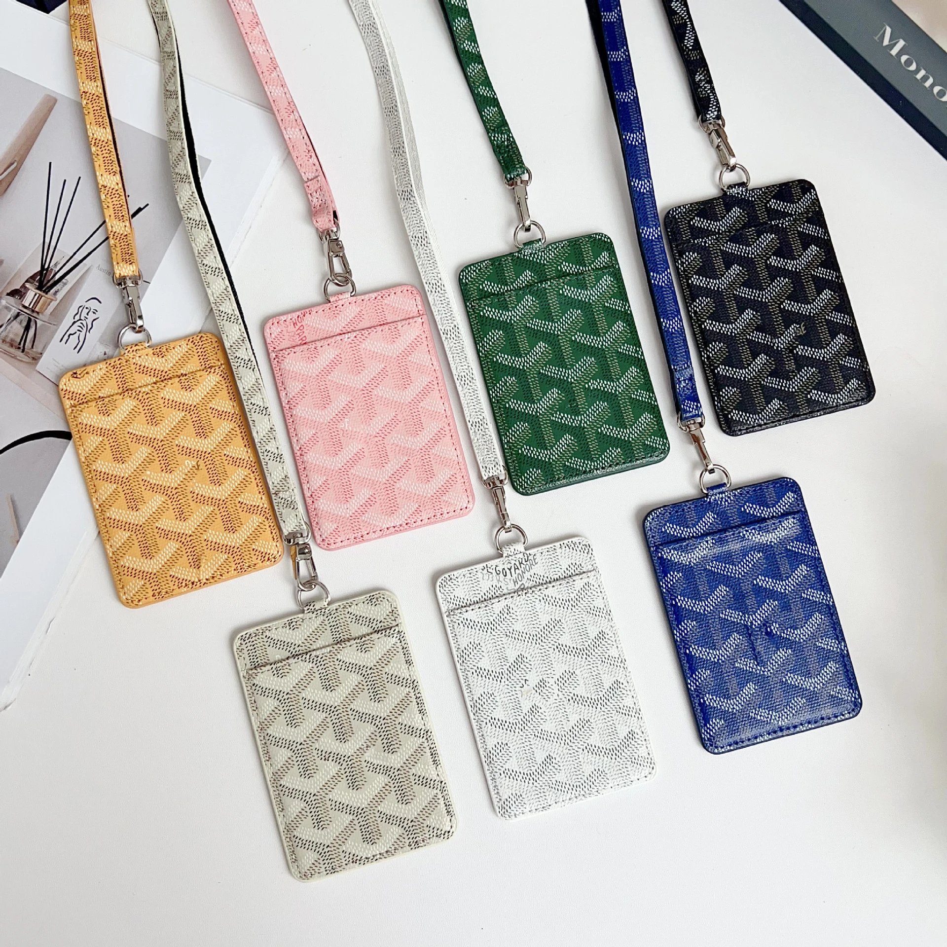 Patterned Lanyard Card Holders