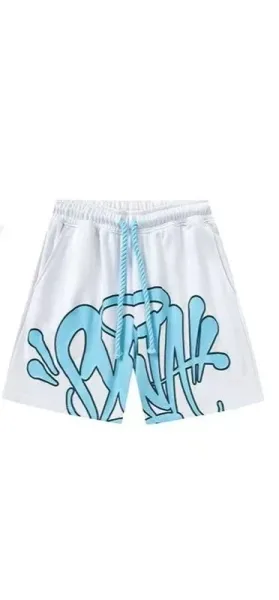 Graffiti-Print Drawstring Shorts White - 1