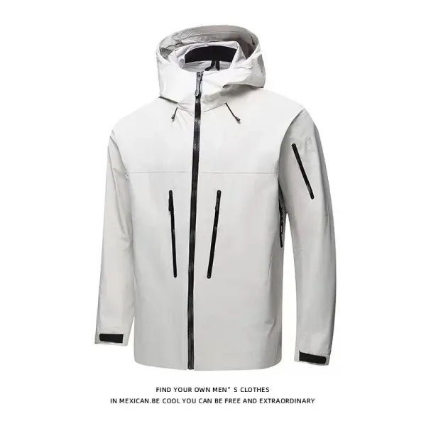 Design Technical Hooded Windbreaker Jacket Black - 5