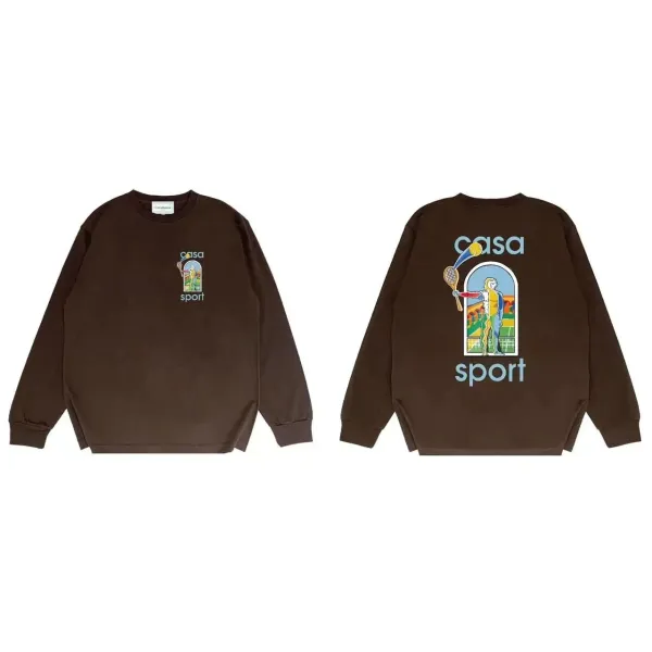 Casa Sport Tennis Graphic Long-Sleeve Tee Brown - 1
