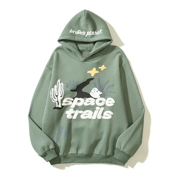 Broken Planet Space Trails Sage Green Hoodie - 1