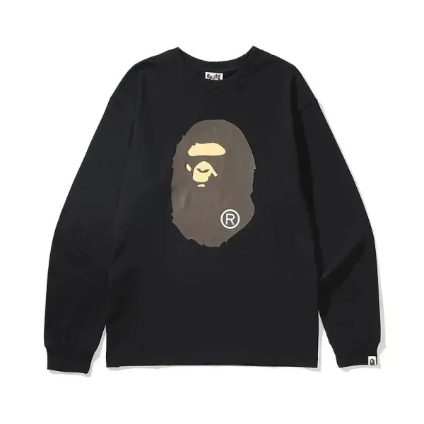 A Bathing Ape Classic Ape Head Black Long-Sleeve T-Shirt - 1