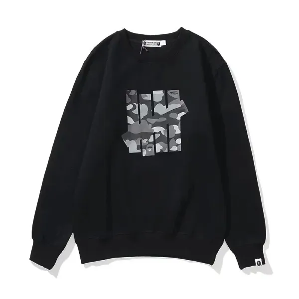 A Bathing Ape x Undefeated Camo Grid Hoodie Black - 1