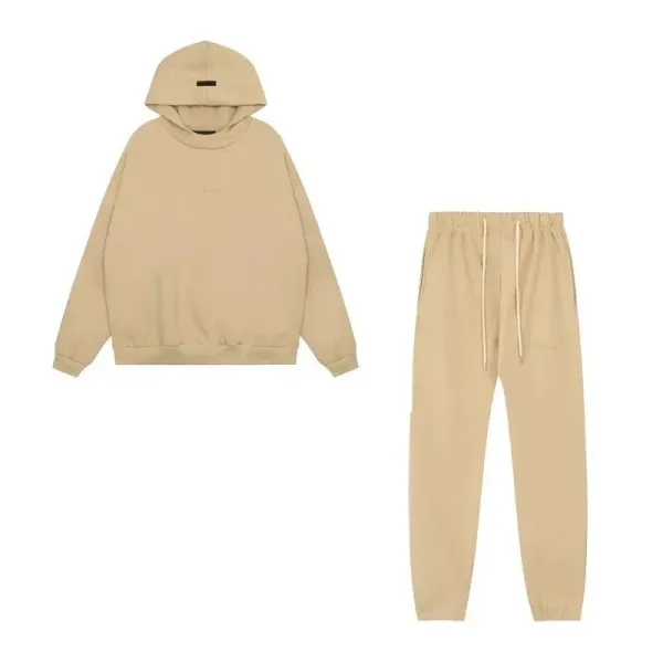 Off-White Hoodie and Sweatpants Set Beige Tracksuit - 1