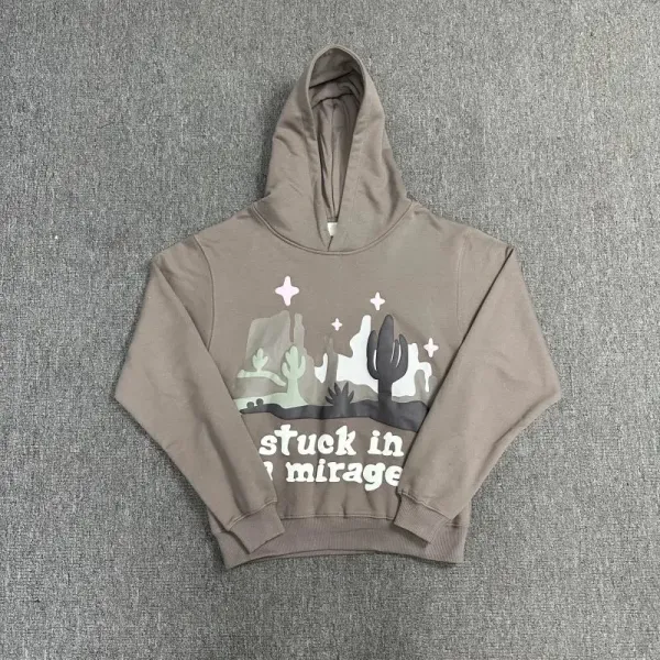 Stuck In Mirage Graphic Hoodie Beige - 1