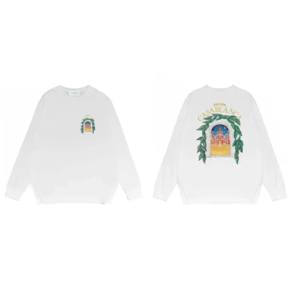 Casablanca Avenida Casablanca Graphic Long-Sleeve T-Shirt White - 1