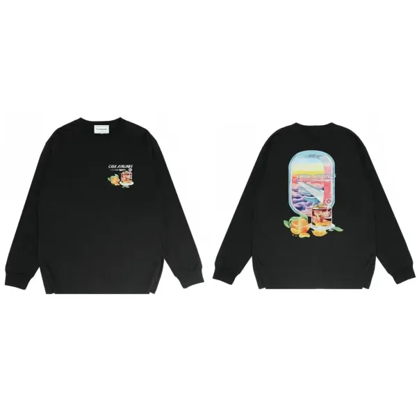 Casa Airlines x Casablanca Long-Sleeve Graphic Tee Black - 1