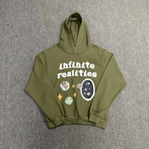 Rincafe Infinite Realities Graphic Hoodie Army Green - 1