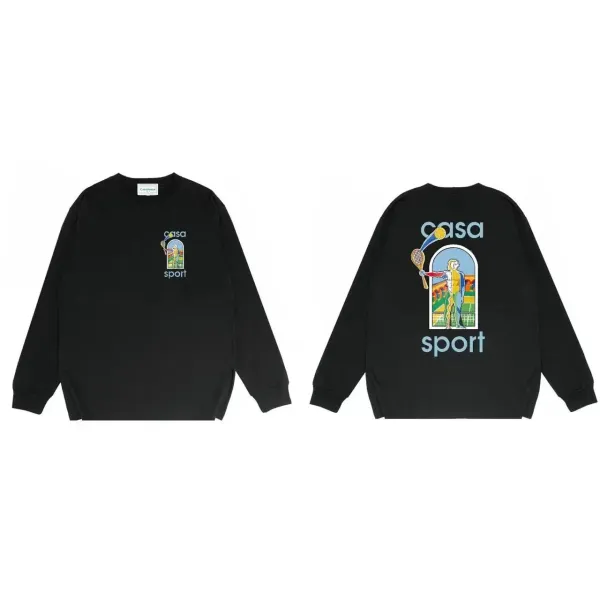 Casa Sport Tennis Graphic Long-Sleeve Tee Black - 1