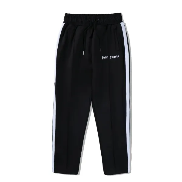 Palm Angels Track Pants Black with White Side Stripes Sweatpants - 1