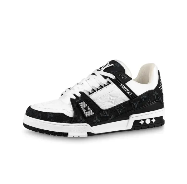 Louis Vuitton Trainer Monogram Denim Blue White Sneakers - 3
