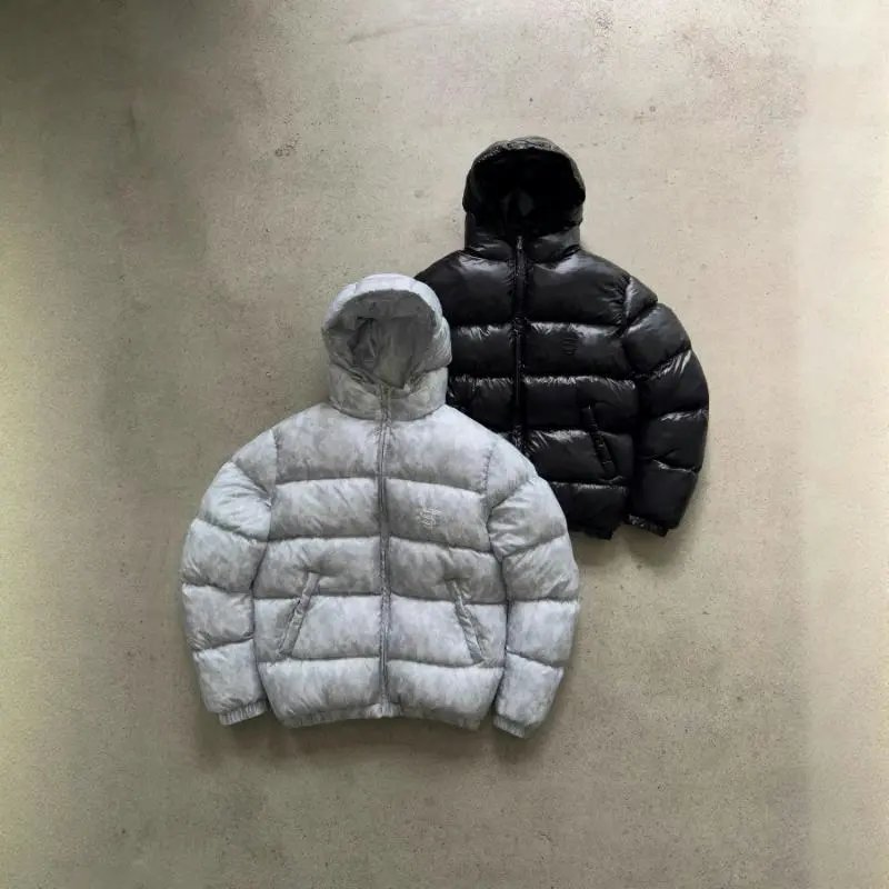 Hip Hop Letter Embroidered Warm Cotton Padded Coat for Men and Women