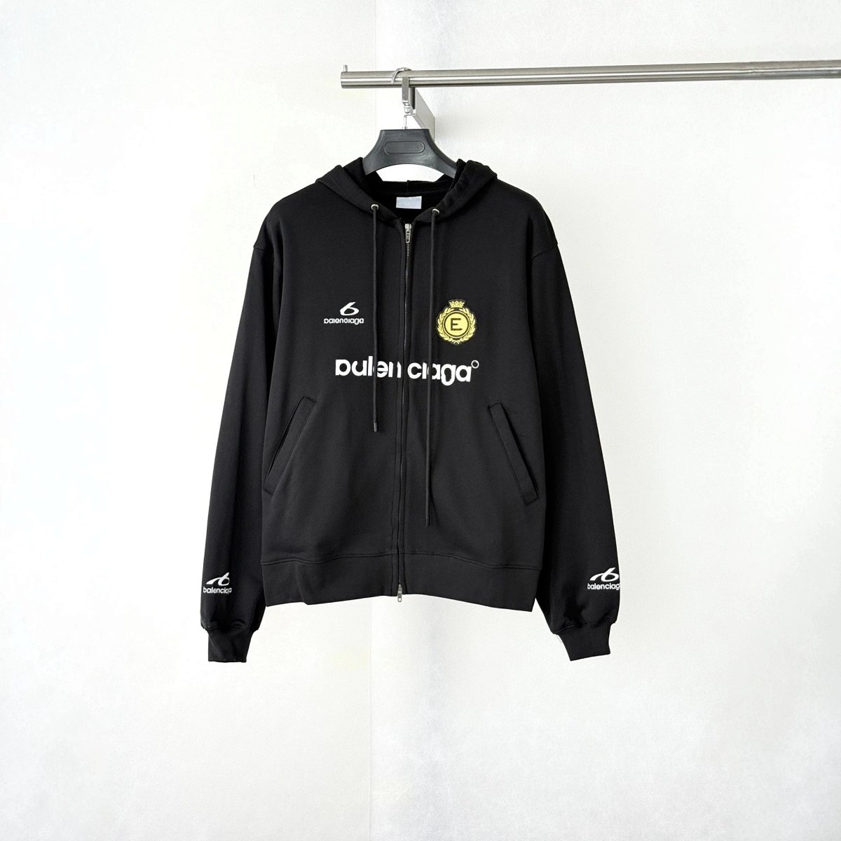 Balala Football Series Embroidered Badge Zip-Up Hoodie