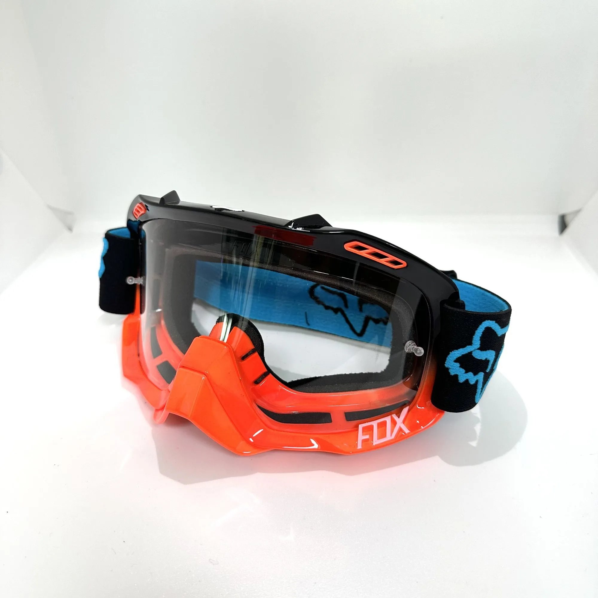FOX Black and Orange Clear (free anti-fog wipes for eyeglass pouch)