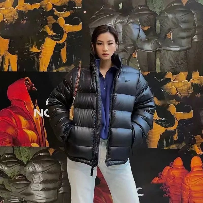 Nike cotton jacket, winter waterproof stand up collar, loose and trendy down jacket