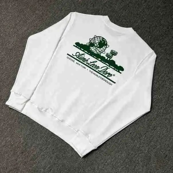 Aimé Leon Dore Aimé Leon Dore White Crewneck Sweatshirt with Green Globe Logo White