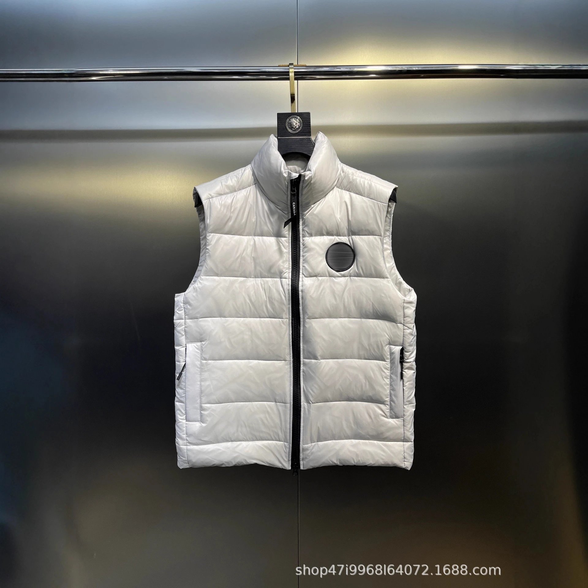 Versace Logo Black Quilted Puffer Vest