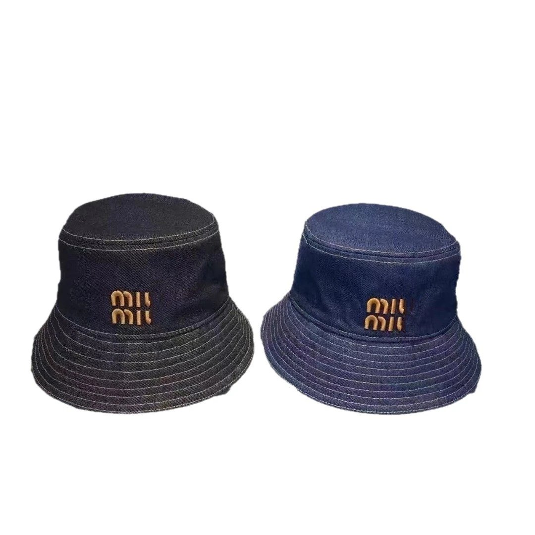 Miu Miu Denim Bucket Hat Blue Casual