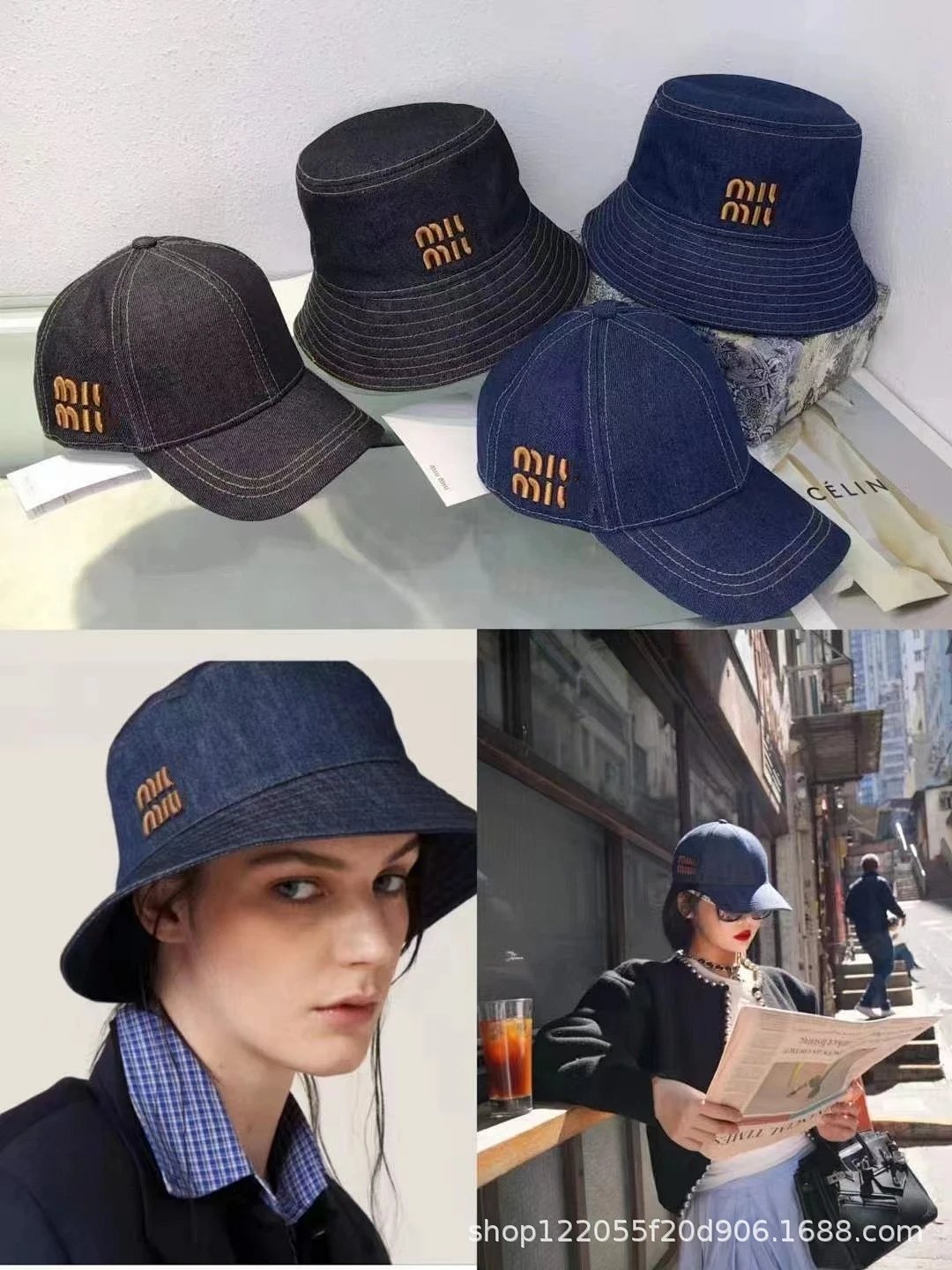 Miu Miu Denim Bucket Hat Navy product detail 2 in Litbuy spreadsheet finds