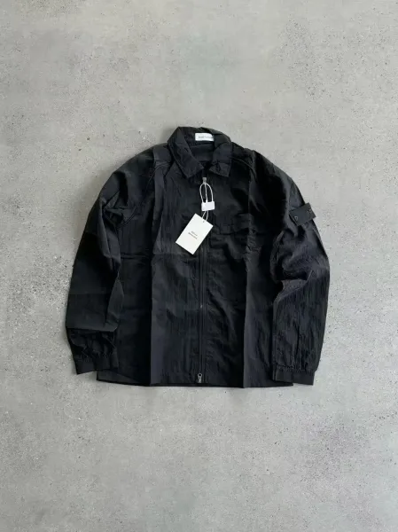 Saint Tears Crinkled Technical Jacket Black Outerwear - 15