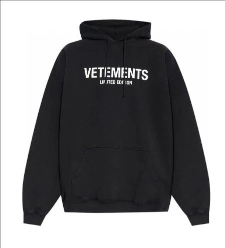 Vetements Multiple V-series hoodie designs — V236 Black