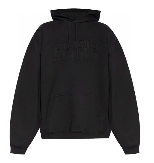 Vetements Vetements Black Embossed Hoodie Black