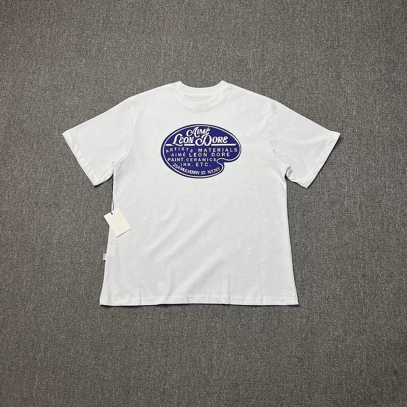 Aimé Leon Dore Aimé Leon Dore White T-Shirt with Blue Logo White