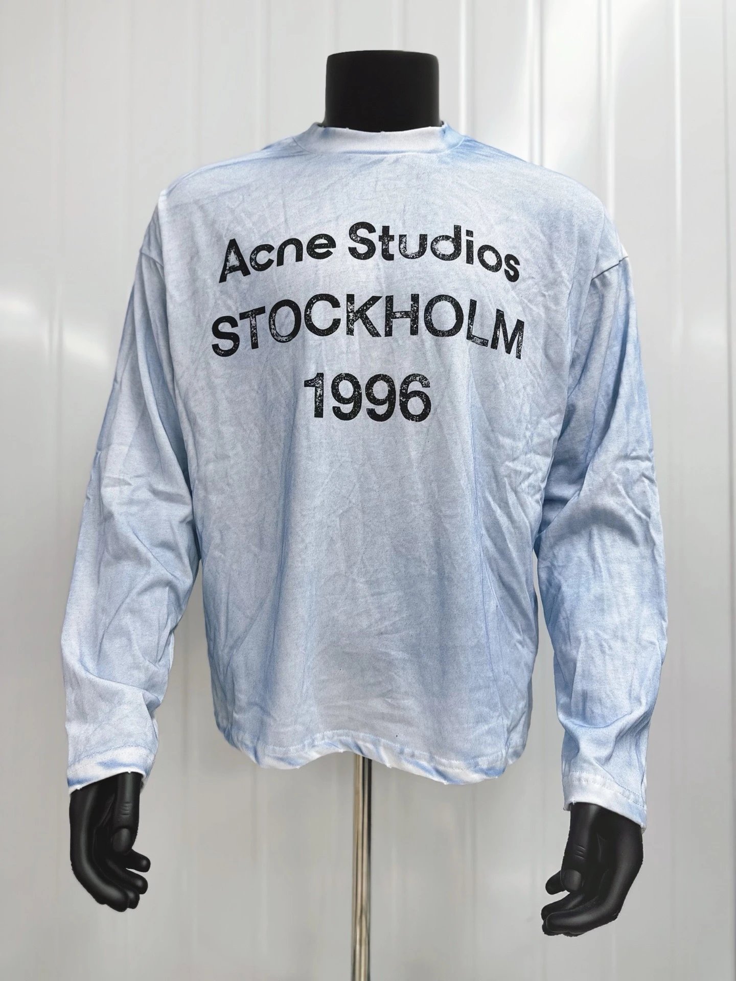 Acne Studios Acne Studios Stockholm 1996 Light Blue Long-Sleeve T-Shirt Blue