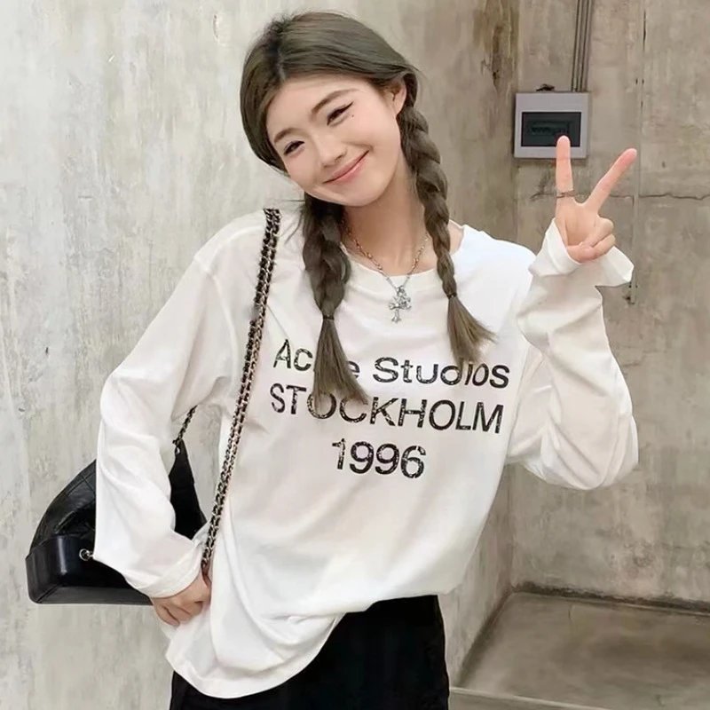 Acne Studios Stockholm 1996 Black White Pink Navy Olive Long Sleeve T-Shirt
