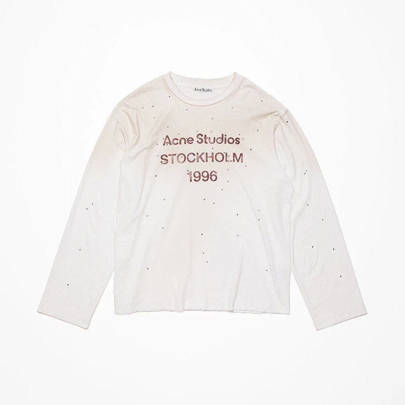 Acne Studios Acne Studios Stockholm 1996 Long Sleeve T-Shirt - ELEV-白色带钻3296 White