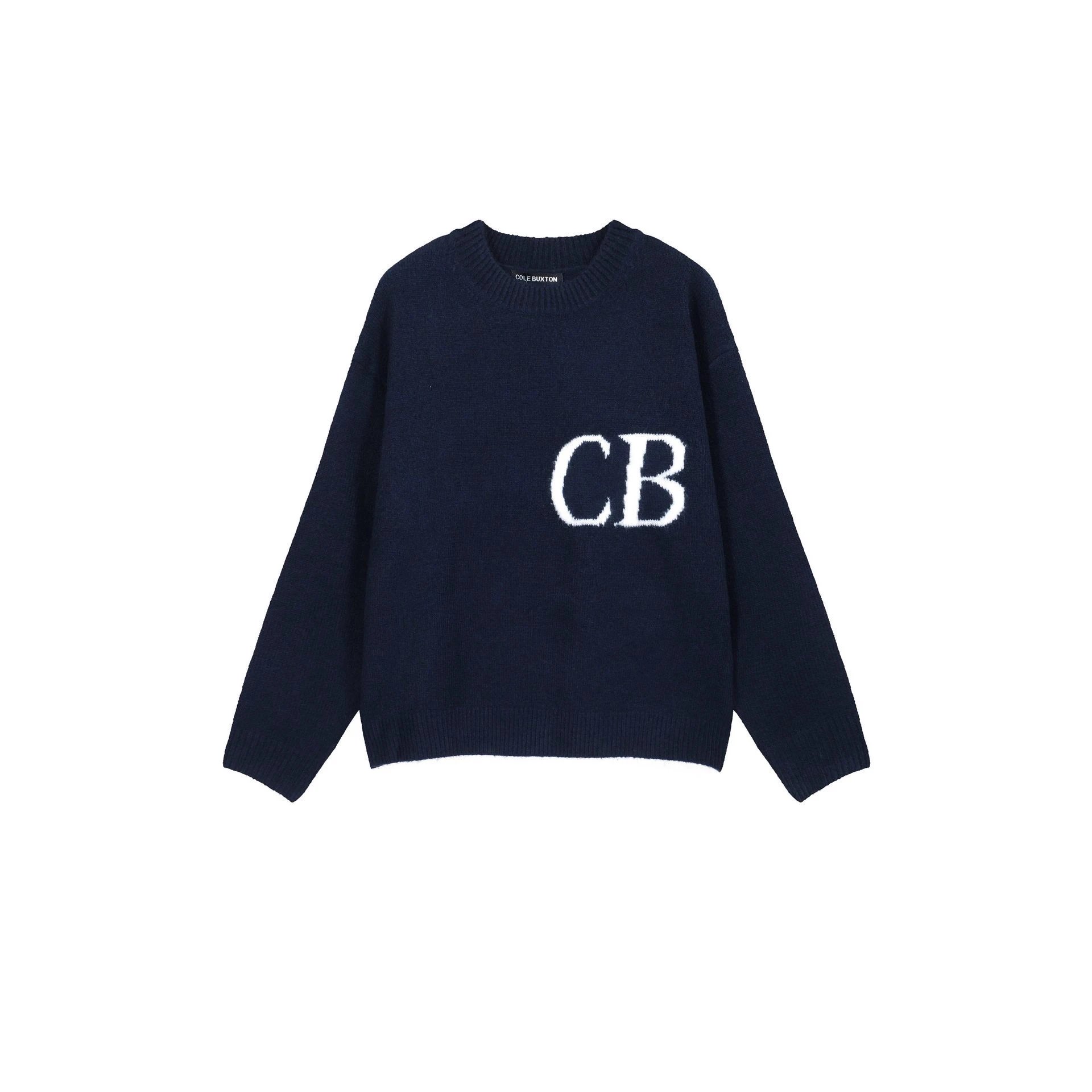 CB Knit Sweater Cream Gray Black Green Navy Casual