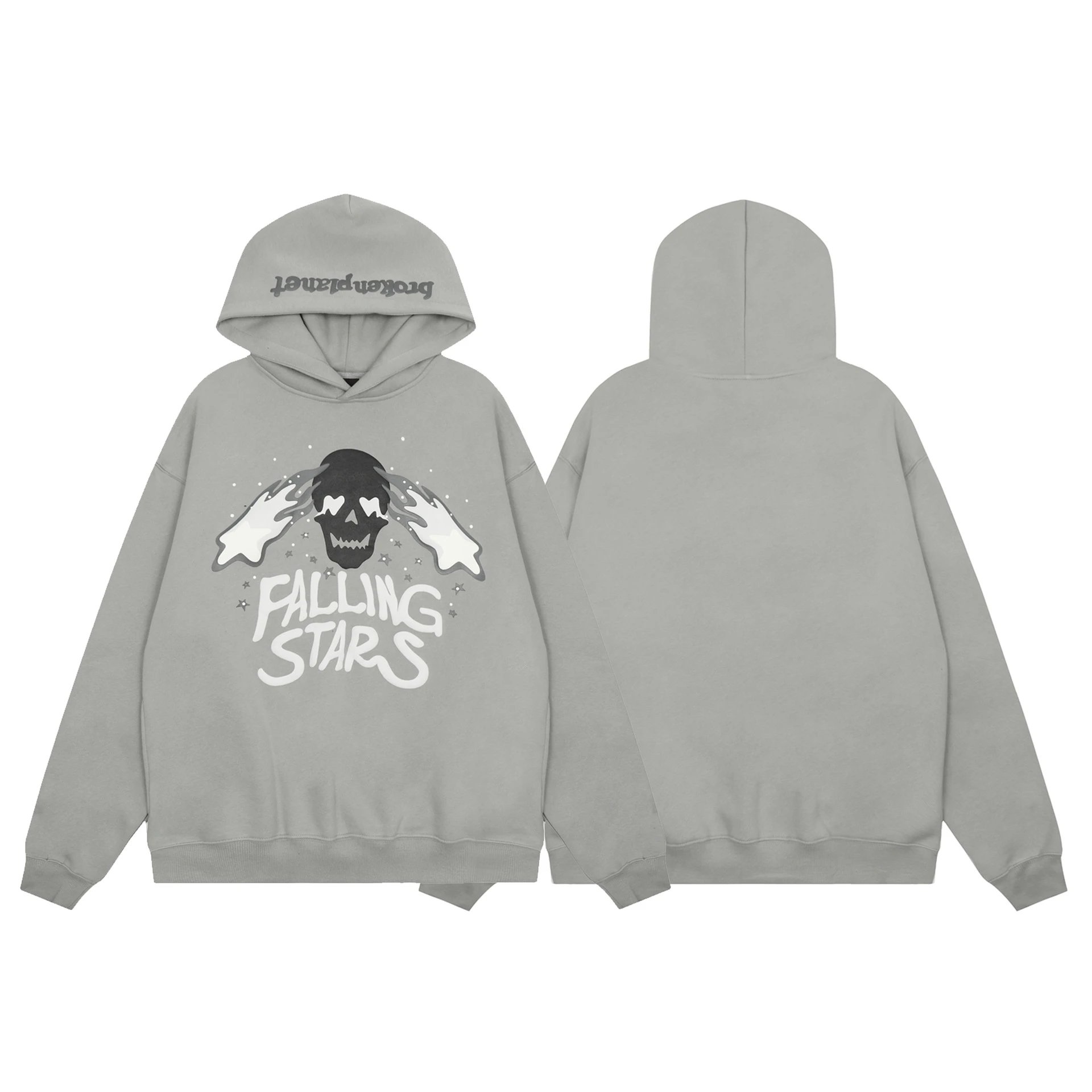 Broken Planet Broken Planet Falling Stars Grey Oversized Hoodie Grey