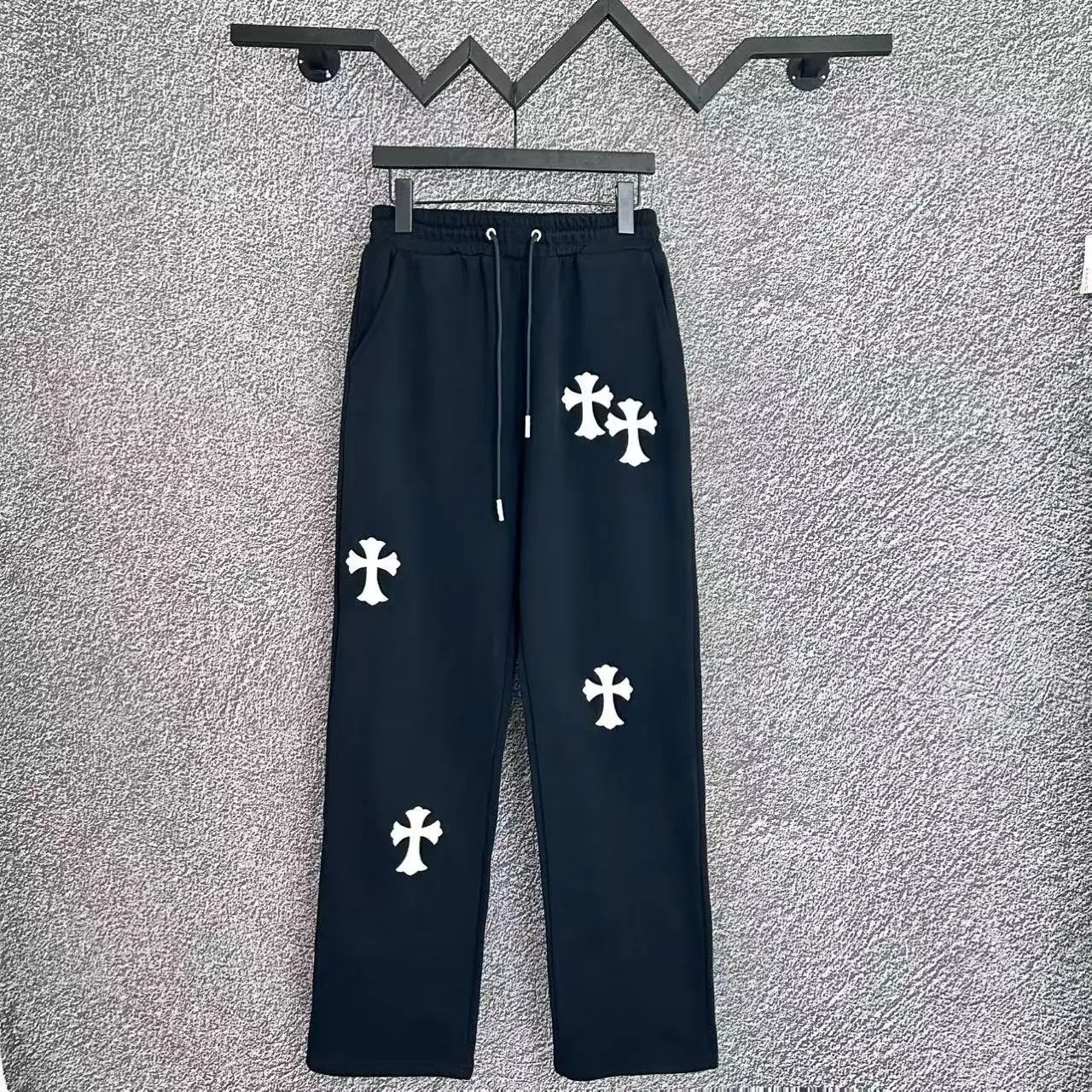 Chrome Hearts Trousers Graphic Logo Drawstring Sweatpants — K003 Black