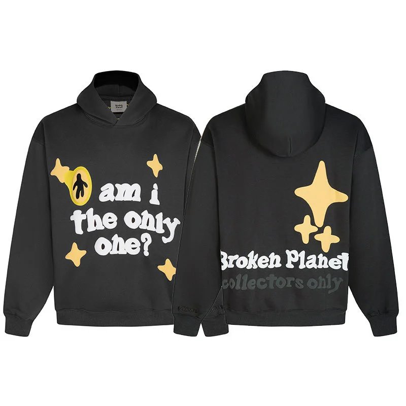 Broken Planet Broken Planet Am I The Only One Hoodie in B936 Charcoal Gray Black