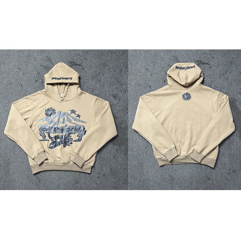 Broken Planet Broken Planet Love the Grid Beige Hoodie Beige